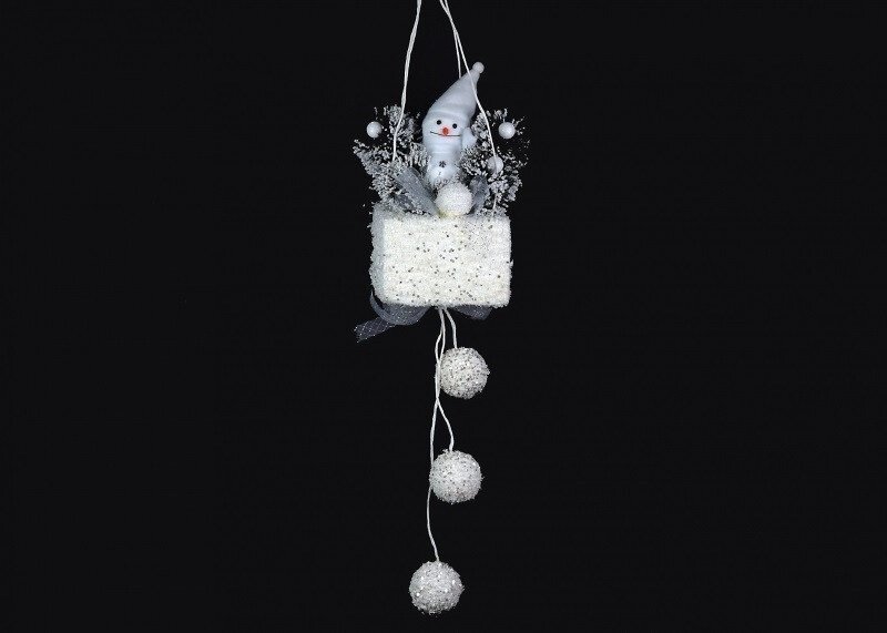 Новорічний декор сніговик на кубі підвісні від компанії Інтернет магазин "Megamaks" - фото 1