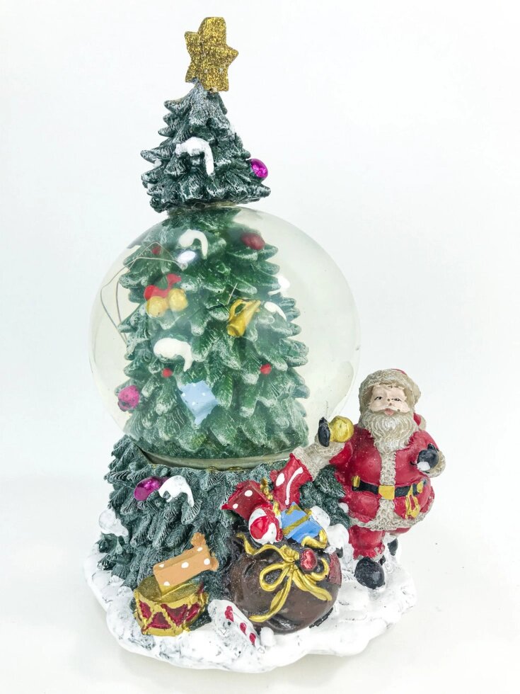 Новорічний декор Ялинка в кулі зі Сніговиком або Дідом Морозом від компанії Інтернет магазин "Megamaks" - фото 1
