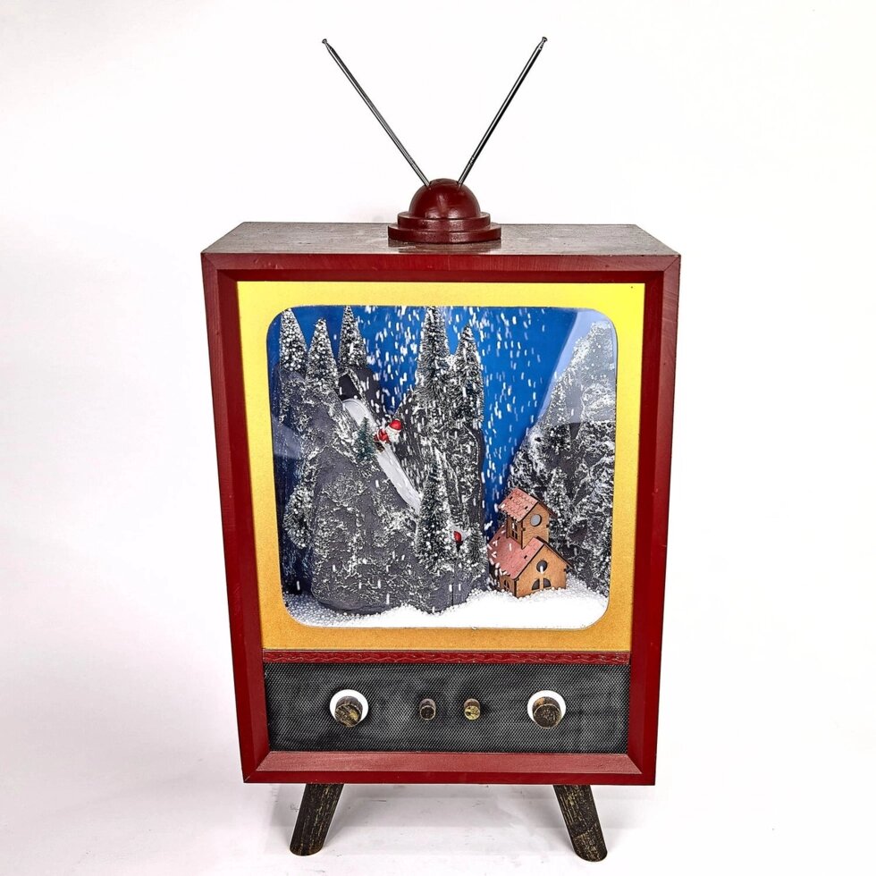 Новорічний музичний Телевізор з снігом декор 4060 см від компанії Інтернет магазин "Megamaks" - фото 1