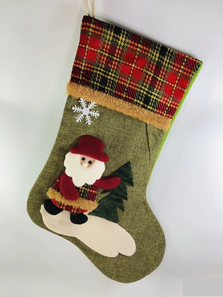 Новорічний Носок різдвяний для подарунків з ніжками 25 см 38 см від компанії Інтернет магазин "Megamaks" - фото 1