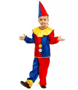 Петрушка дитячий костюм синій з ковпаком, зростання 110-134 см. На карнавал, Новий Рік