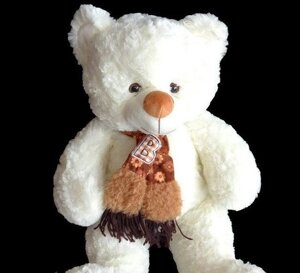 На подарунок плюшевий Ведмедик 58 см у шарфі іграшка м'яка з якісних матеріалів