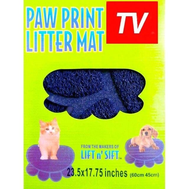 Килимок підстилка для кішок і собак Paw Print Litter Mat - гарантія