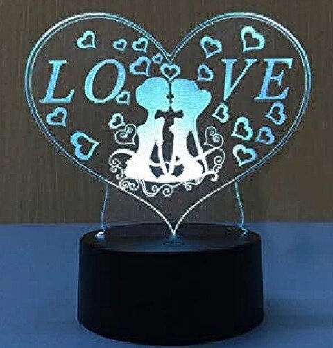 Сенсорный 3D ночник Любовь светодиодный романтический LED светильник - особливості