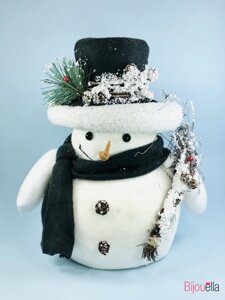 Декоративний Сніговик декор на Новий рік 30 см