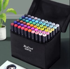 Набір маркерів для скетчінга і малювання на спиртовій основі 60 штук фламастери для художника