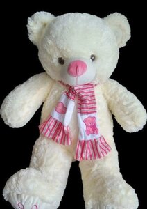 Мишка 68 см з милим рожевим шарфом іграшка на подарунок дитячі м'які іграшки