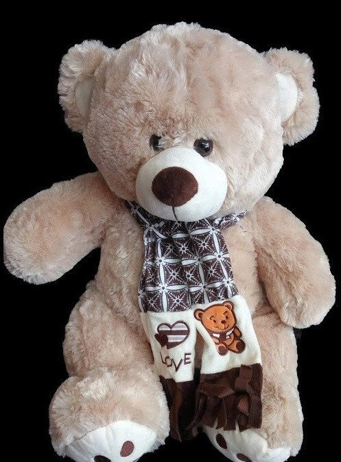 Мягкий плюшевый Медведь 58 см милая игрушка мишка в шарфе подарок на день влюбленных 8 марта день рождения - переваги