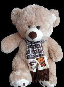 Мягкий плюшевый Медведь 58 см милая игрушка мишка в шарфе подарок на день влюбленных 8 марта день рождения