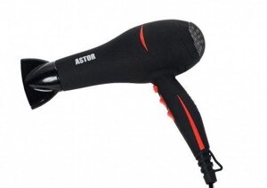 Фен для волосся ASTOR TC тисячі шістьдесят дві насадка-дифузор в комплекті чорний потужність 2200 Вт