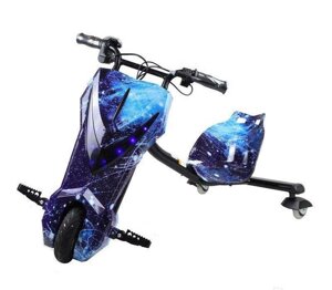Електричний скутер на трьох колесах Дрифт-карт Windtech Drift Cart 8 "Crazy Bug синій космос
