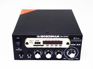 Підсилювач звуку Boschman BM AUDIO BM-800BT FM USB 2x300W