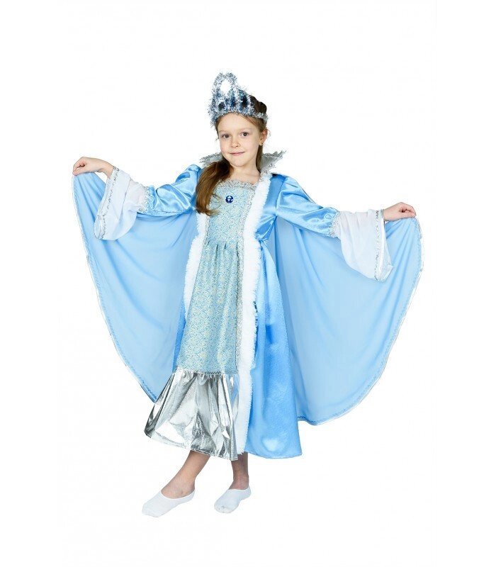 Снігова Королева, Зима-зима, дитячий новорічний костюм з накидкою і короною - знижка