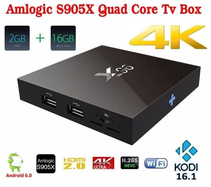 Смарт тв приставка X96 2 гб 16 гб S905X amlogic quad core android 6.0 TV box WI-FI HDMI 2.0A 4 до - опт