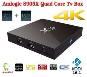 Смарт ТВ приставка X96 2 ГБ 16 ГБ S905X Amlogic Quad Core Android 6.0 TV Box WI-FI HDMI 2.0A 4 До