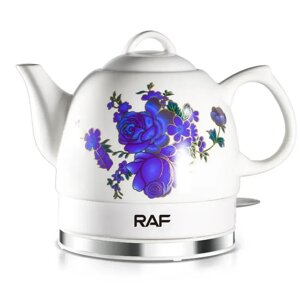 Керамічний електричний чайник із малюнком на 1.2 л RAF R. 7836 Кухонний чайник із носиком на 1000 Вт