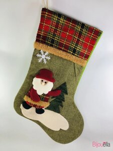 Новорічний Носок різдвяний для подарунків 25 см 38 см