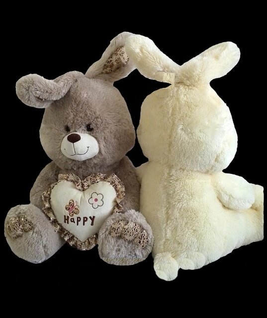 Заєць 60 см плюшева музична іграшка заєць з серцем м&#039;яка іграшка на подарунок - розпродаж