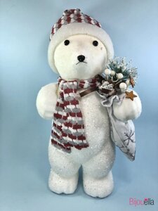 Декоративний ведмідь з подарунками на новий рік декор