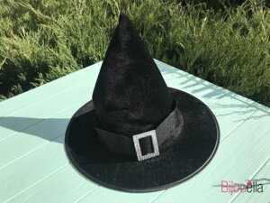На вечірку капелюх чорний дитяча чарівника або відьмочки з пряжкою на Хеллоуїн, карнавал, маскарад