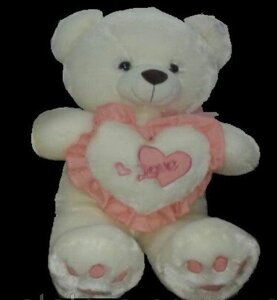 Плюшевий Ведмедик 55 см з серцем м'яка іграшка подарунок на день Народження 8 березня