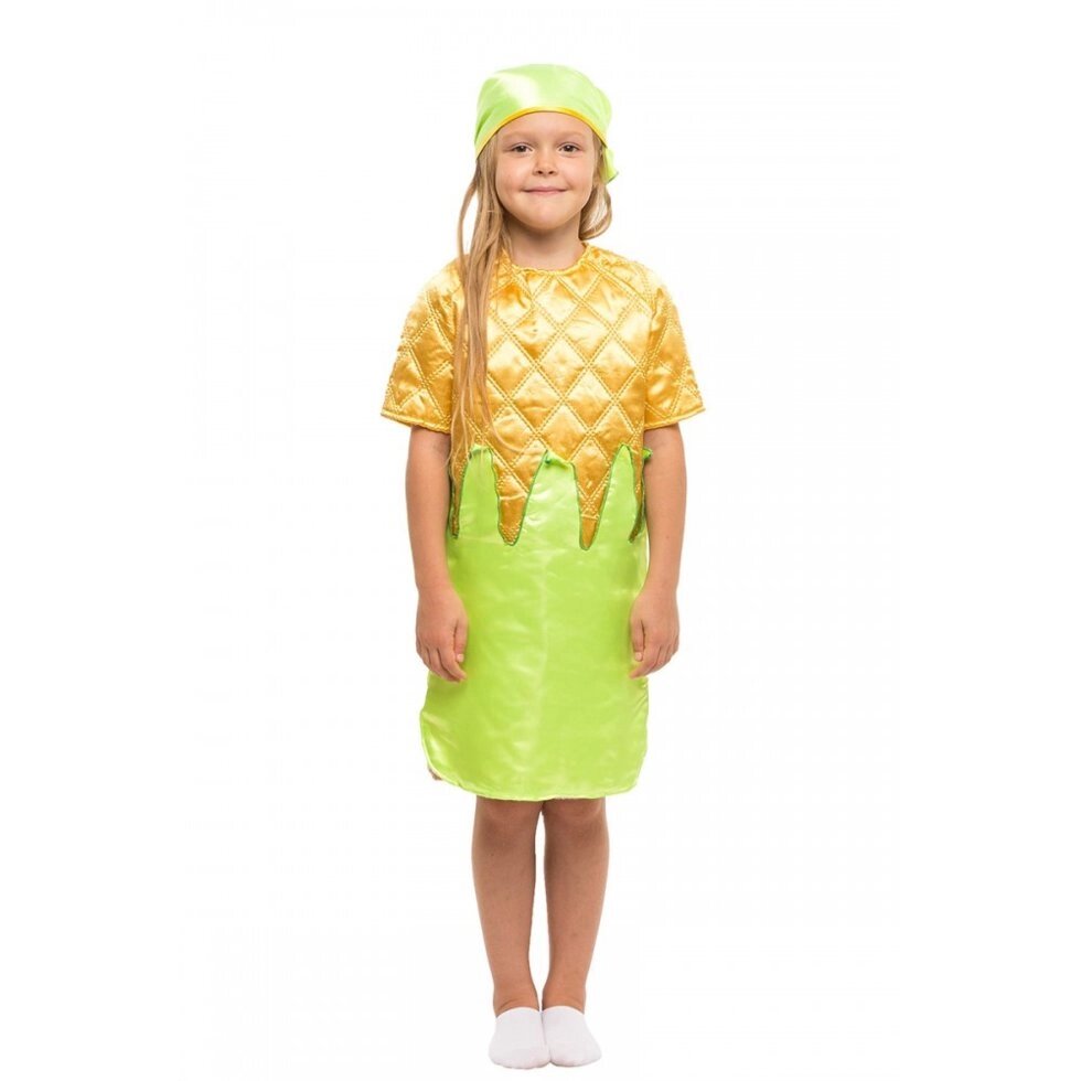 Дитячий маскарадний костюм Кукурудзи плаття і косинка на голову для дівчинки - роздріб