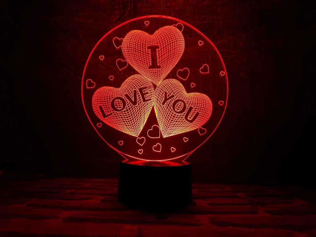 LED нічник I love you романтична 3D лампа-світильник - опис
