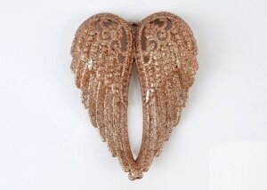 Декор новорічний ажурні крила ангела кольору пудра
