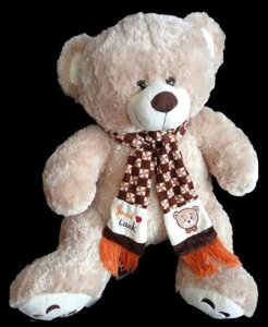 Чарівна м'яка іграшка Мишка 68 см в шарфі плюшевий ведмідь коричневий