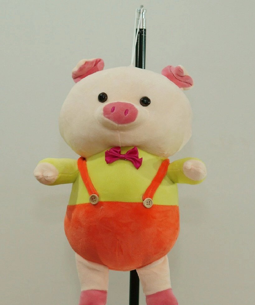 Свинка 28 см з метеликом м&#039;яка дитяча іграшка на підвісці мила свинка на подарунок дитині - порівняння