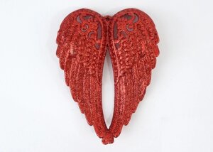 Декор новорічний ажурні крила ангела червоні