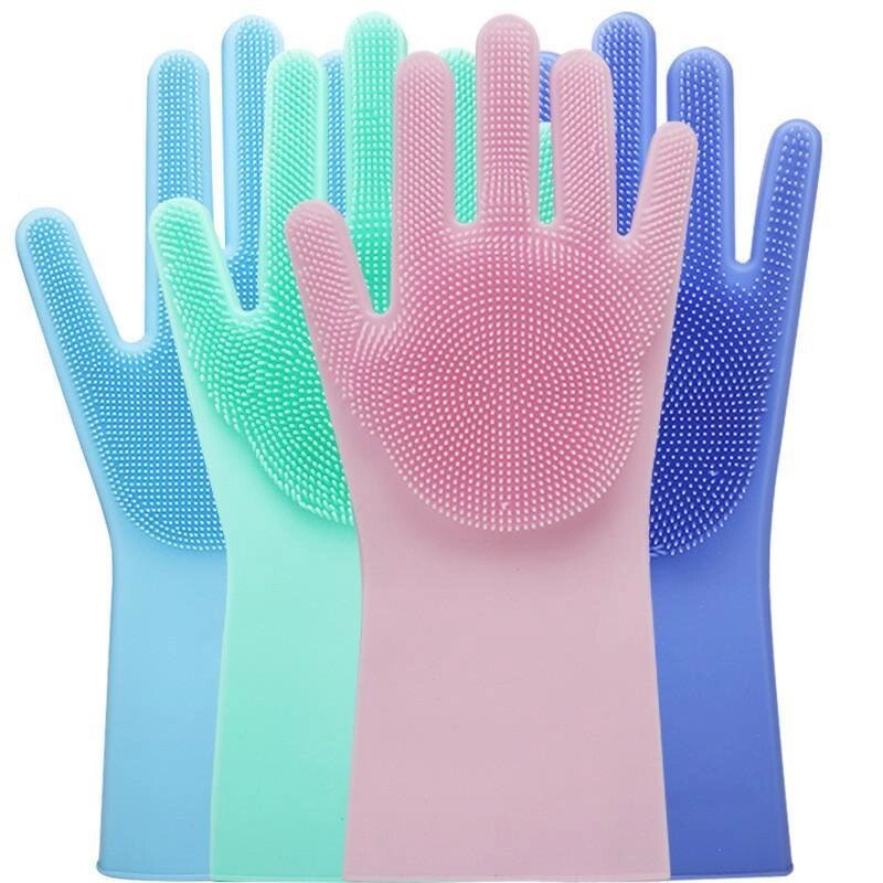 Рукавички для миття посуду Kitchen Gloves силіконові багаторазові зручні рукавички - огляд