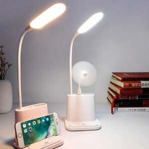 Світлодіодна настільна лампа з тримачем для телефону USB з акумулятором