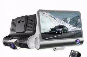 Відеореєстратор T655 автомобільний 3 камери FULL HD дисплей 4 дюйма