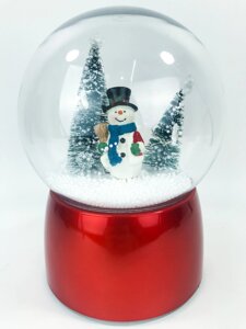 Новорічний Куля світиться зі снігом і Сніговиком