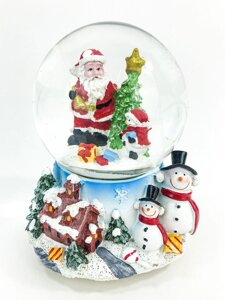Новорічний музичний скляний Куля зі снігом всередині