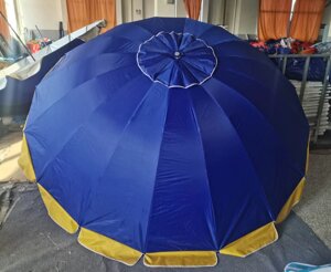Пляжна парасолька, торгова, садова прапор України Umbrella 3м на 16 посилених спиць з вітровим клапаном