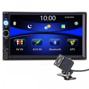Автомагнітола коротка база 7010G 2 Din 7 дюймів HD GPS-навігатор Bluetooth, AUX / USB, MP3 MP5 Stereo FM Au