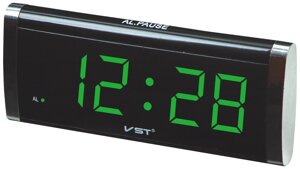 Електронний годинник VST 730-2 настільний годинник із зеленим підсвічуванням
