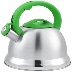 Кухонний чайник нержавіюча сталь UNIQUE UN-5305 3.5 л зелена ручка