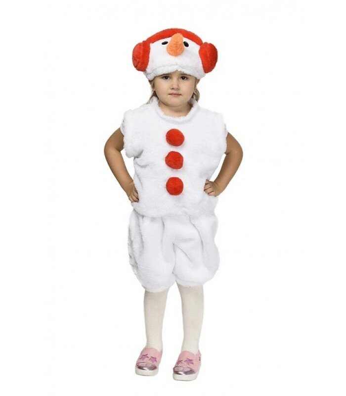 Дитячий новорічний костюм Сніговика від 3 до 7 років, червоний - вартість