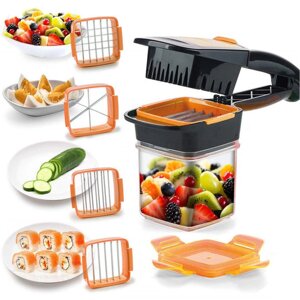 Овочерізка подрібнювач з контейнером Nicer Dicer Quick функціональна 5в1