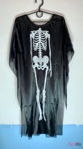Дитячий костюм скелета на Хелловін накидка плащ 87 см на маскарад