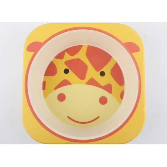Посуд для годування дітей з натурального бамбука екологічна Жирафчик Giraffe - розпродаж