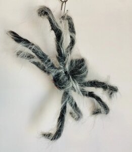 Павук декоративний з білою шерстю прикраси для вечірки Хелловіна