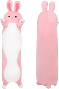 Іграшка подушка обіймашка рожевий кролик заєць батон 110 см