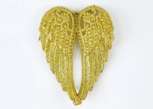 Декор новорічний ажурні крила ангела золото