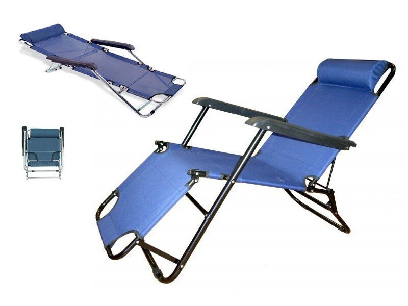 Розкладне крісло для кемпінгу 100х65х170 туристичний лежак шезлонг - замовити