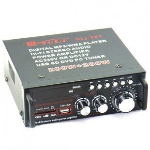 Усилитель звука автомобильный BLJ-253 стерео усилитель + плеер, ФМ-радио - переваги