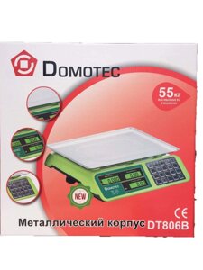 Ваги торговельні до 55 кг Domotec DT-806B електронні ваги для торгівлі металевий корпус